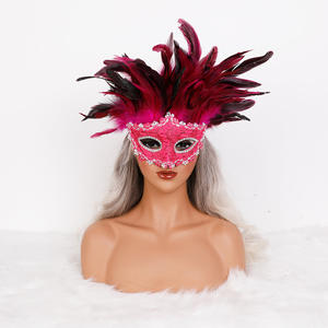 ハンドメイド ベネチアン スタイル フェザー マスク カラフル フェイスカバー 大人用 男女兼用 パーティー コスチューム 小道具 - Product Image 6