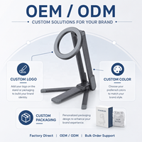 Support de téléphone magnétique pliable, support de bureau réglable pour mobile, support magnétique portable, OEM ODM, logo personnalisé, vente en gros B2B