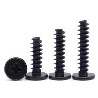 Vis autotaraudeuse à tête plate et queue plate en acier au carbone noir ST2M3, 2,6 mm