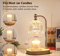 Lampe chauffe-bougie électrique dorée avec minuterie et variateur d'intensité, cadeau pour femme, pour faire fondre la cire