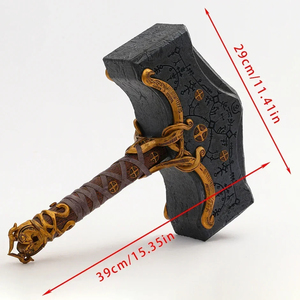 Figura de Juguete Mjolnir de 35 cm de HESPER, Inspirada en el <span class=keywords><strong>Juego</strong></span> <span class=keywords><strong>Ragnarok</strong></span>, Decoración, Regalo de Navidad, Diseño de Martillo y Hacha, Figura de Anime - Product Image 2