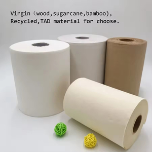 Papier essuie-tout en rouleau jumbo personnalisé, 1/2 pli, en pâte de bois vierge |   Rouleau de serviettes à main écologiques pour distributeurs automatiques - Product Image 2