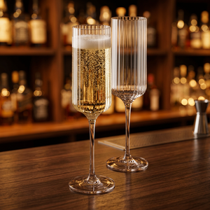 Flûte à champagne / Verre à toast en borosilicate fait main de 220 ml avec logo personnalisé pour cadeaux d'entreprise et kits de bienvenue promotionnels - Product Image 5