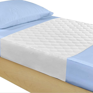 Sous-matelas de <span class=keywords><strong>lit</strong></span> d'incontinence réutilisable lavable avec rabats d'ailes protecteur de matelas coussin de <span class=keywords><strong>pipi</strong></span> imperméable absorbant à séchage rapide - Product Image 1