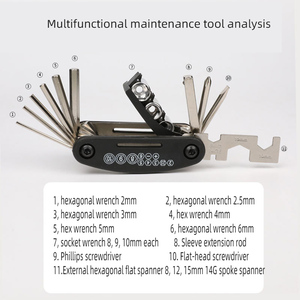 Meilleures ventes - Outil de <span class=keywords><strong>réparation</strong></span> de <span class=keywords><strong>vélo</strong></span> 15 en 1 - Acier au carbone - Outil multifonction - <span class=keywords><strong>Kit</strong></span> d'outils de cyclisme professionnel - Vente en gros - Fournisseur B2B - Product Image 2