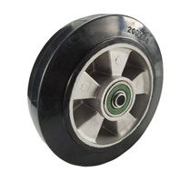 Roue pivotante en caoutchouc 200x50mm avec roulement à billes et roulement à rouleaux, revêtement poudré antistatique, type à trou de boulon 100, 125, 150mmx50mm