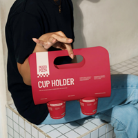 Support à gobelets en papier personnalisé pour 2/4 tasses de café, plateau de transport pour boissons chaudes, emballage en papier pour boissons