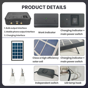 Système d'<span class=keywords><strong>énergie</strong></span> solaire en silicium monocristallin, lanterne de camping, charge de téléphone, batterie 6000 mAh, système solaire domestique, nouvelle <span class=keywords><strong>énergie</strong></span> - Product Image 6