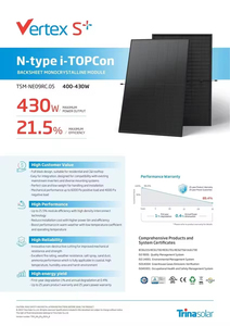 Paneles Solares Trinasolar TSM-NEG19RC.20 Tipo N, Monocristalinos, 400-430W, Media Celda, Bifaciales, Doble Vidrio, 21.5% de Eficiencia - Product Image 3