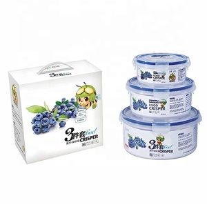 Square Shape Airtight Nhựa Trong Suốt Tủ Lạnh Lưu Trữ Thực Phẩm Hộp Đựng 3 Miếng Đặt 1100 Ml + 2100 Ml + 3380 Ml - Product Image 2