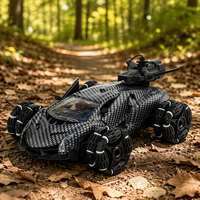 Voiture télécommandée 4x4 à l'échelle 1:18 avec ouverture de portière à une touche, éclairage, pulvérisation de brume, rotation à 360°, câble USB, 5 canaux RC