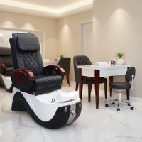 Fabricant de meubles pour salons de manucure Kangmei, fauteuil de pédicure et de manucure personnalisé noir et blanc avec spa pour les pieds sans tuyauterie, massage Human Touch