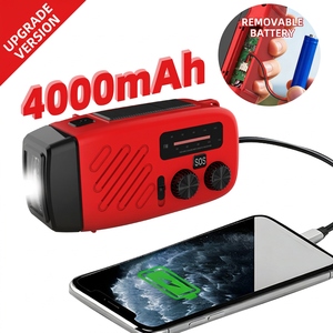 Radio d'urgence avec fonction SOS, batterie rechargeable, FM 64.0-108.0MHz, lampe torche pour utilisation en extérieur - Product Image 4