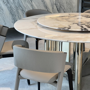 Sunrise moderno semplice design tavolo <span class=keywords><strong>da</strong></span> <span class=keywords><strong>pranzo</strong></span> <span class=keywords><strong>con</strong></span> giradischi di lusso in acciaio inox accessibile per il <span class=keywords><strong>soggiorno</strong></span> di un piccolo appartamento - Product Image 6