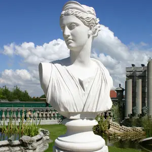 Su misura europea intaglio Villa disposizione giardino paesaggio figura statua in marmo bianco naturale busto scultura