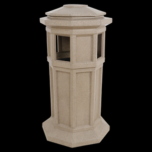 Outdoor <b>Marble</b> Gray Plastic Waste Bin Standing Dustbin with Removable Bucket <b>Large</b> Capacity for Garden Street - Product Image 6