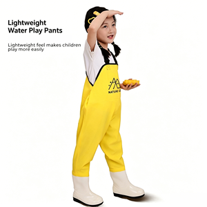 Salopette de pêche en PVC imperméable de haute qualité et durable pour enfants, avec <span class=keywords><strong>bottes</strong></span> intégrées pour jouer dans l'eau - Product Image 4