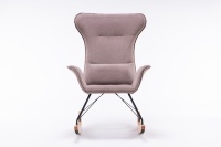 Chaise berçante confortable et confortable Chaise de salon en tissu de loisirs doux de grande taille Chaise à bascule bien cusioned avec dossier haut