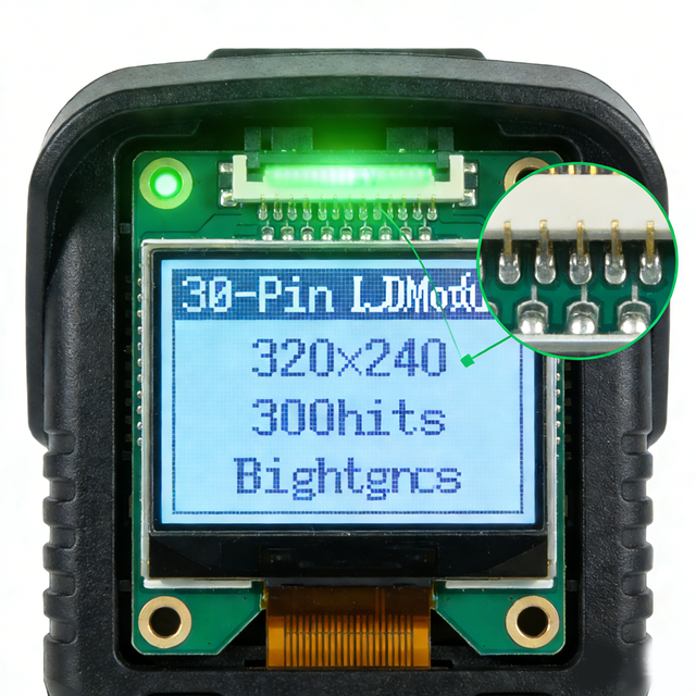 Custom 30-Pin IPS TFT LCD Module 2.4" Display 320x240 Resolution Optional Resistive Touch 300 Nits Brightness Industrial Barcode