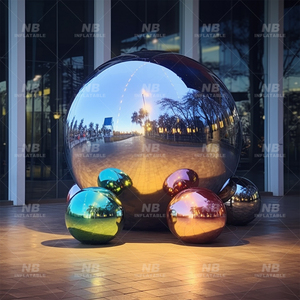 New Blessing PVC Custom Silver Balloon Inflatable <b>Mirror</b> <b>Ball</b> With 3-Year Warranty for Outdoor Xmas Decoration Customized - Product Image 5