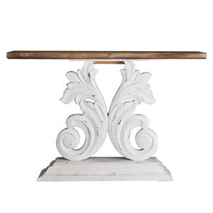 Console <b>Table</b> Solid Wood Carved Handmade <b>Wall</b> Mounted Entryway Living Room Storage Rack Wedding Decor - Product Image 4