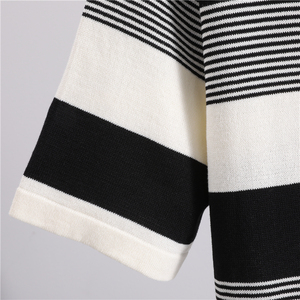 Vestido Corto de Punto con Cuello Solapa y Manga Corta a <span class=keywords><strong>Rayas</strong></span>, Estilo Europeo y Americano, Nuevo Verano 2026 - Product Image 4