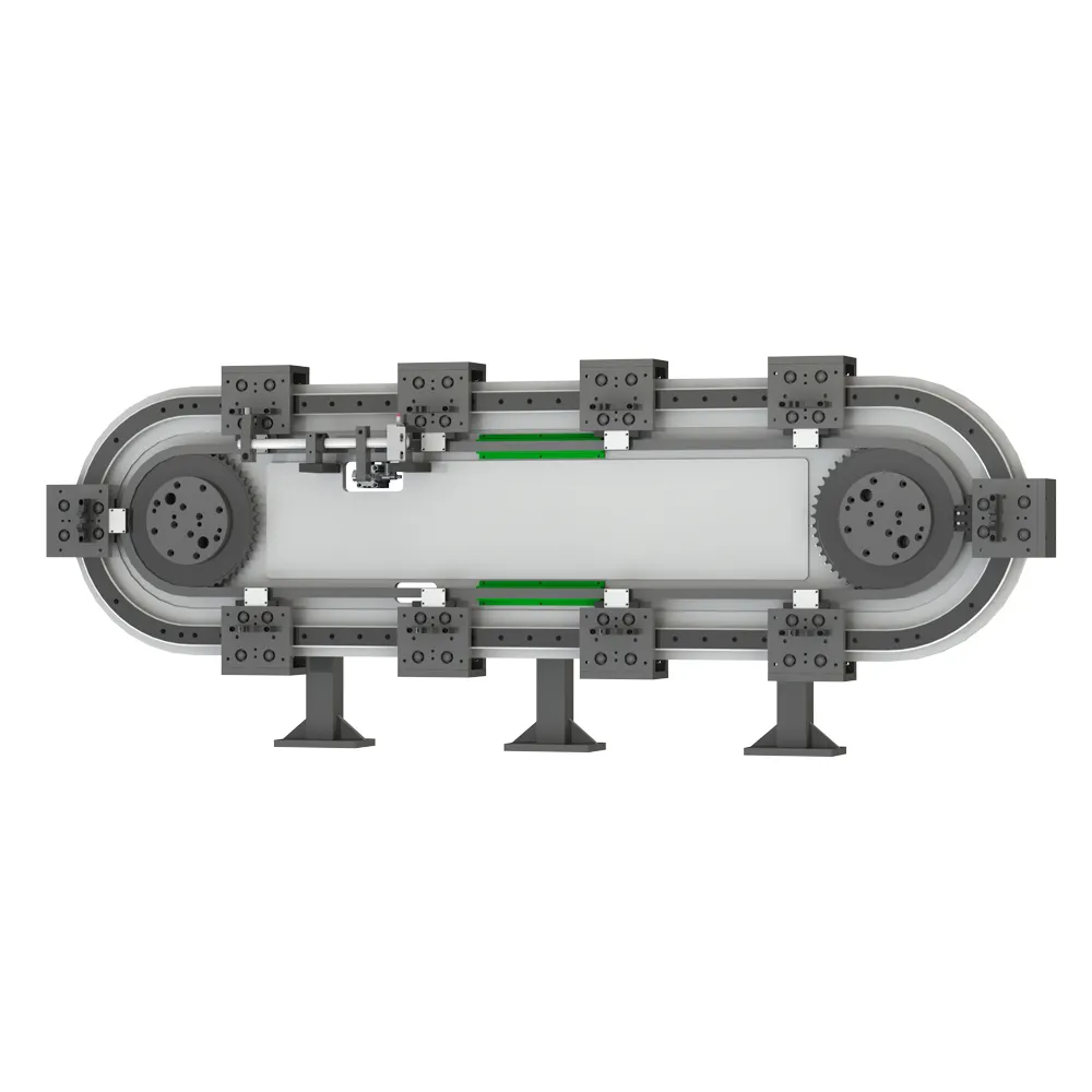 मध्यम भार संदेश अण्डाकार ऊर्ध्वाधर दोहरी रेल रिंग गाइड कन्वेयर लाइन
