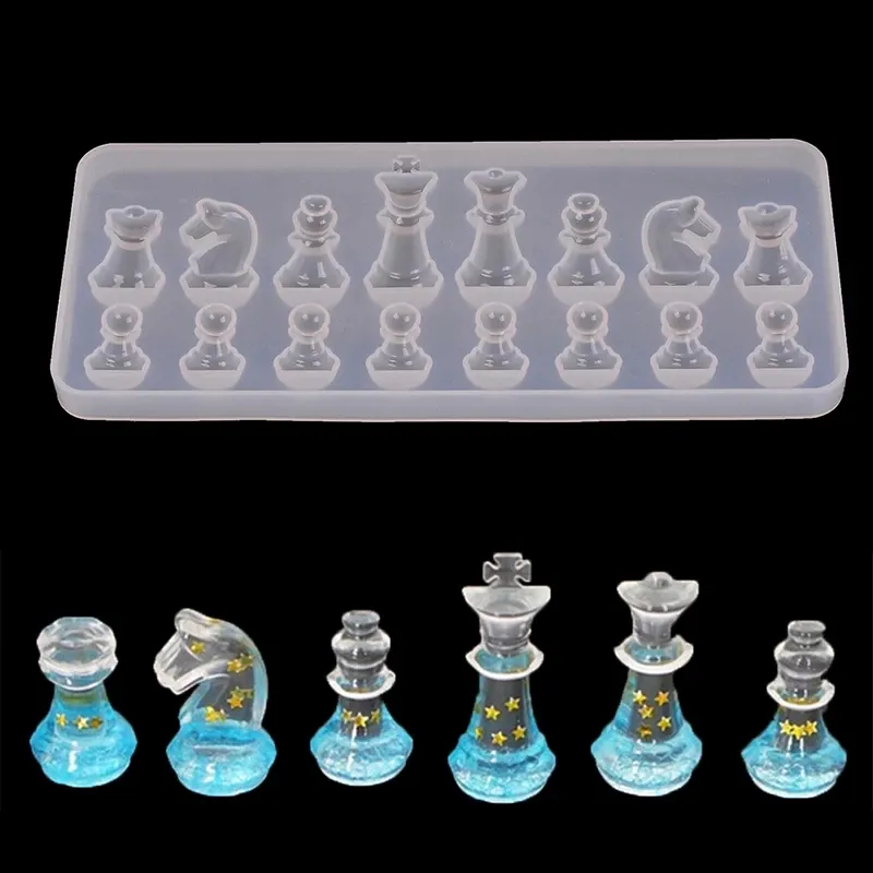 International Chess Shape Silicone Mold DIY Clay Epoxy Resin Mold Pendant Decoration Molds Candy Chocolate Cake Mould for Resin