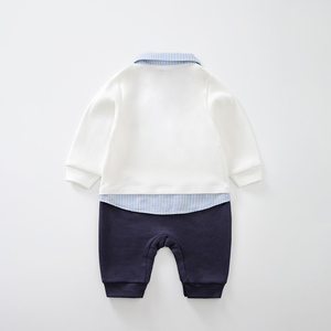 Combinaison bébé garçon 100% coton à manches longues, style <span class=keywords><strong>marin</strong></span>, tenue preppy pour nouveau-né, vêtements une pièce - Product Image 6