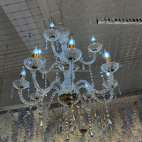 Lustre LED suspendu de luxe pour décoration de plafond de mariage, 6/8 têtes, style européen rétro en fer, alimentation CA