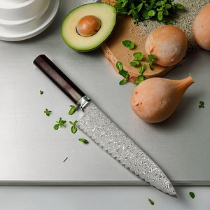 Para Yieryi cuchillo de Chef japonés profesional nuevo acero damasco VG10 núcleo hoja de acero al carbono mango de madera para cocina de restaurante - Product Image 2