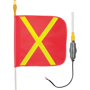 <span class=keywords><strong>Fouet</strong></span> lumineux en fibre de verre, drapeau réfléchissant <span class=keywords><strong>X</strong></span>, lampes LED, avertissement de sécurité - Product Image 2