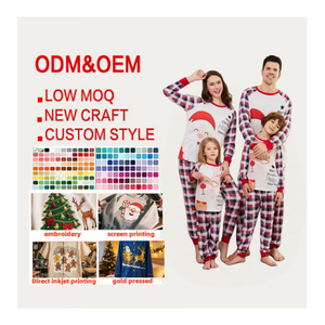 Conjunto Familiar Personalizable de Pijamas Navideños Rojos/Verdes para Parejas, Hermanos, Niñas <span class=keywords><strong>y</strong></span> Bebés - Product Image 4