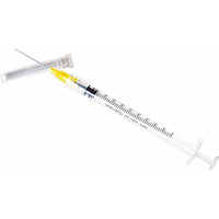 Seringue médicale jetable en plastique avec embout Luer Lock et aiguille hypodermique 21G, fournisseurs de consommables médicaux, 1 ml, 5 ml, vétérinaire