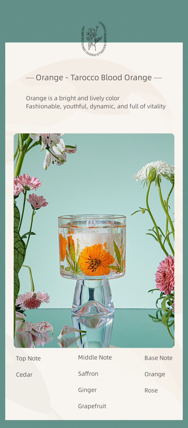 Label Custom Gift Decorative Dry Flower Glass Jar Gel Wax Scented Jelly Candles 5