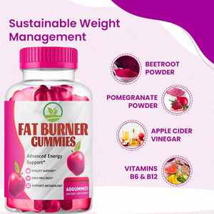 2025 Trending Fat Burning Gummies Suplementos dietéticos ricos en cetona de frambuesa Extracto de té verde Vinagre de sidra de manzana para obesos - Product Image 3