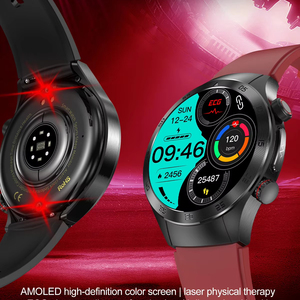 Montre connectée <span class=keywords><strong>de</strong></span> thérapie laser, tracker d'activité, bouton SOS, écran AMOLED, électrocardiogramme pour appels, acide urique, lipides sanguins - Product Image 1