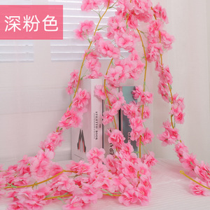 Tiras de flores de cerezo artificiales, decoraciones florales románticas para techos de bodas, decoración interior en rosa claro, blanco y rosa piel. - Product Image 3