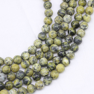 Natural Grass Yellow Turquoise Loose <b>Beads</b> Round <b>Stone</b> <b>Beads</b> For Bracelet Making Wholesale DIY Jewelry Making Supplies - Product Image 3