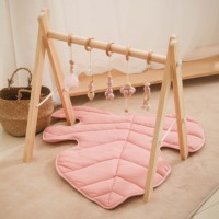 Tapis de jeu pliable en coton matelassé en forme de feuille, doux et respirant, pour nouveau-né, 71x70cm, jouet doux pour enfants