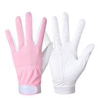 Logo personnalisé rose blanc dames billard Golf Sport demi doigt gants gants de vélo gants de vélo pour les femmes