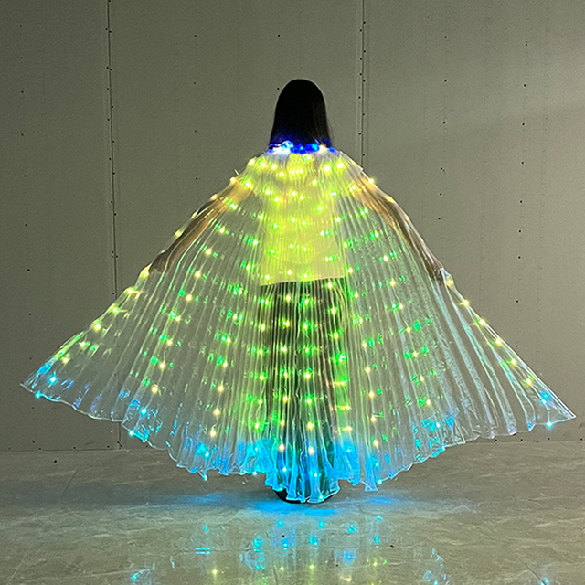 Beautiful LED Butterfly Wing With Stick APP Bluetooth Control Colorful Change Dancing Cloak Dress Girls Women Performance Props