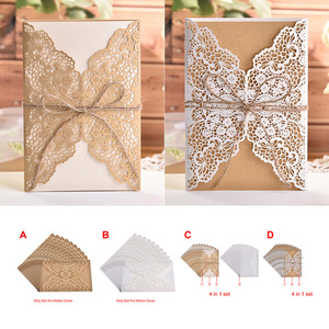 Flower Hollow Cut Wedding <strong>Invitations</strong> Elegant Engagement Mariage Wedding <strong>Invitation</strong> Card With Rope <strong>Free</strong> Envelope Seals - Product Image 2