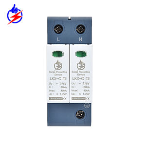 LKX Industrial 20KA Surge <strong>Arrester</strong> T2 AC SPD 1P+N 110V Surge Protector Enhanced Flame Retardant PBT CE Certified <25ns Response - Product Image 5