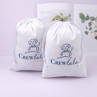Sac de rangement en coton blanc imprimé avec logo personnalisé, pochette en mousseline, emballage de cadeau, sac à poussière