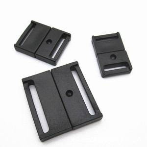 Hebilla de plástico con clip, conector deslizante plano para correa de bolso, accesorio para etiqueta de teléfono, duradero, negro, 3 tamaños - Product Image 2