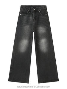 Produttore diretto degli uomini all'ingrosso larghi blu nero <span class=keywords><strong>grigio</strong></span> solido <span class=keywords><strong>Jeans</strong></span> in Denim lavato per l'estate autunno inverno promozione - Product Image 3