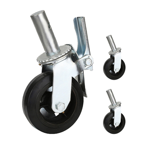 Bánh xe cao su lõi sắt đúc màu đen chuyên dụng, có vít, 6 inch, chịu lực cao, dùng cho giàn giáo - Product Image 1