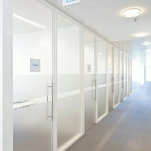 Vách ngăn kính không khung cách âm kính văn phòng cong đầy đủ chiều cao vách ngăn với kính trong suốt - Product Image 6