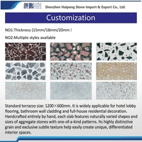 Dalles de terrazzo épaisses résistantes à l'usure, pierre artificielle, couleurs personnalisées, carreaux de sol modernes pour villas et hôtels